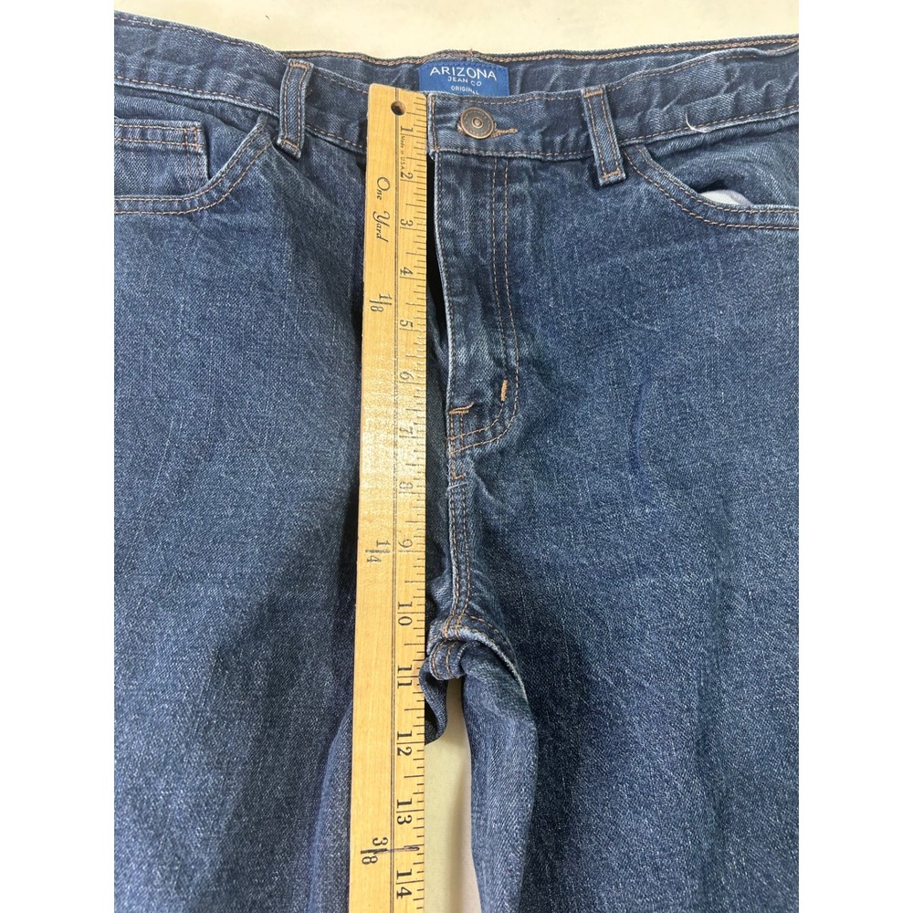 Arizona Jean Co Boys Husky Jeans Size 18 Dark Wash Cotton Denim Straight Leg - Picture 8 of 9